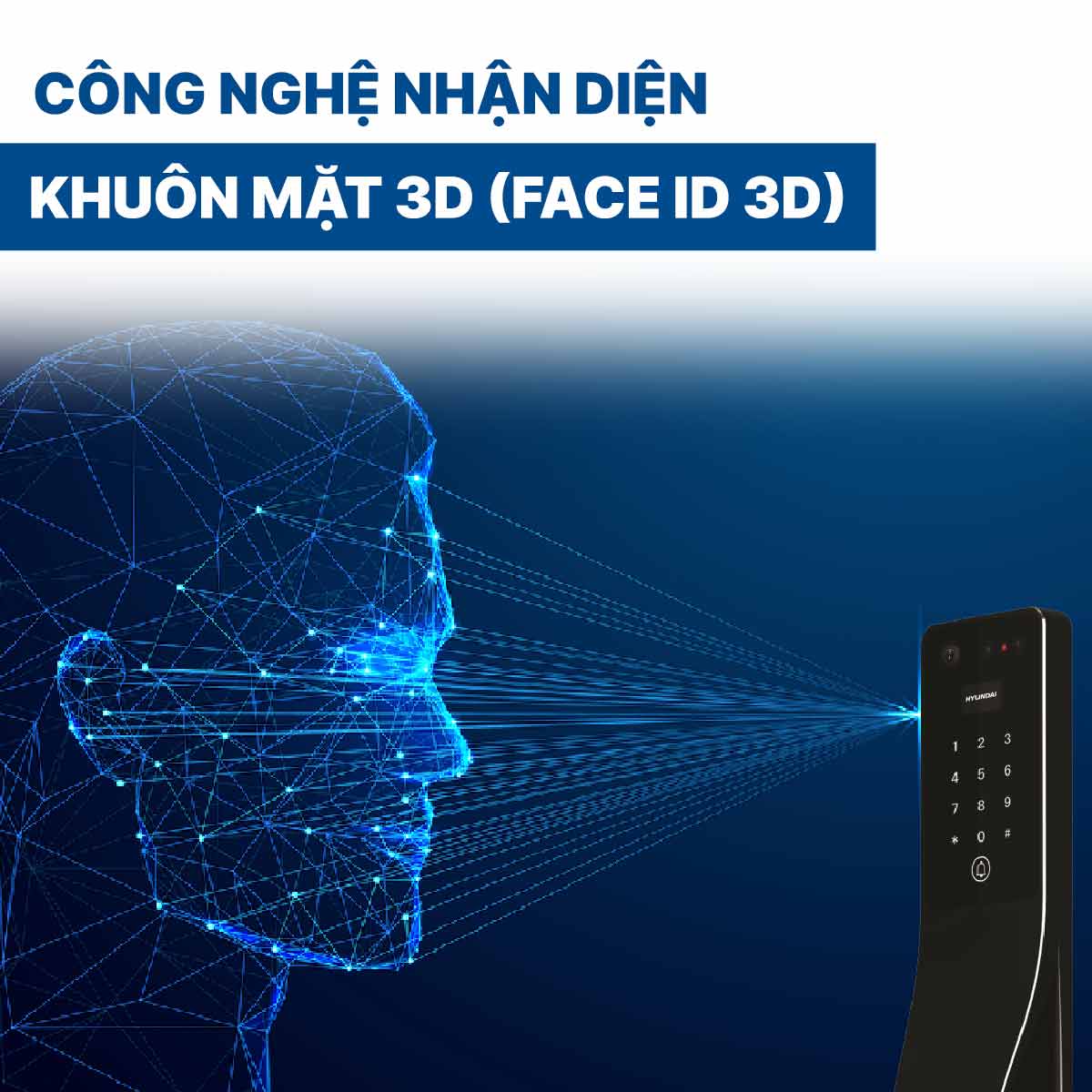 Khoá điện tử Hyundai cửa gỗ HY-SLA807F Black