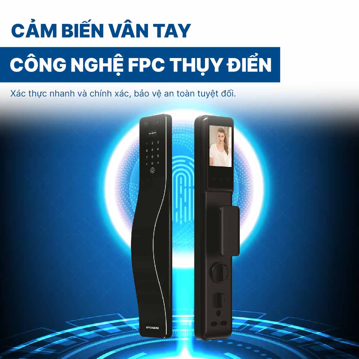 Khoá điện tử Hyundai cửa gỗ HY-SLA807F Black
