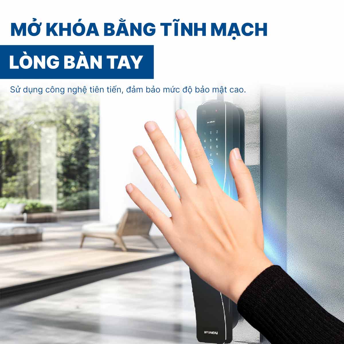 Khoá điện tử Hyundai cửa gỗ HY-SLA807F Black