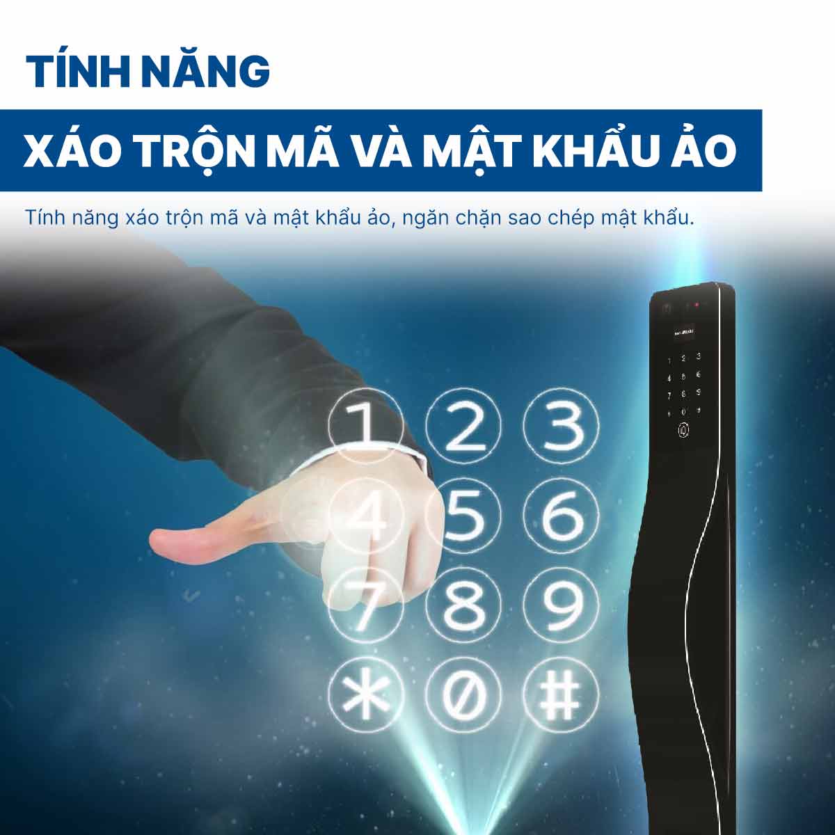 Khoá điện tử Hyundai cửa gỗ HY-SLA807F Black