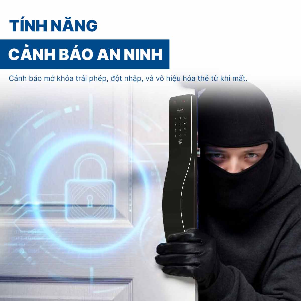 Khoá điện tử Hyundai cửa gỗ HY-SLA807F Black