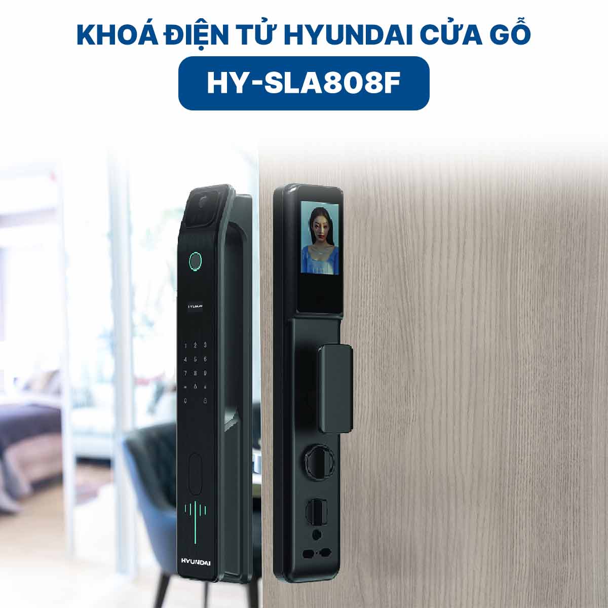 Khoá điện tử Hyundai cửa gỗ HY-SLA808F