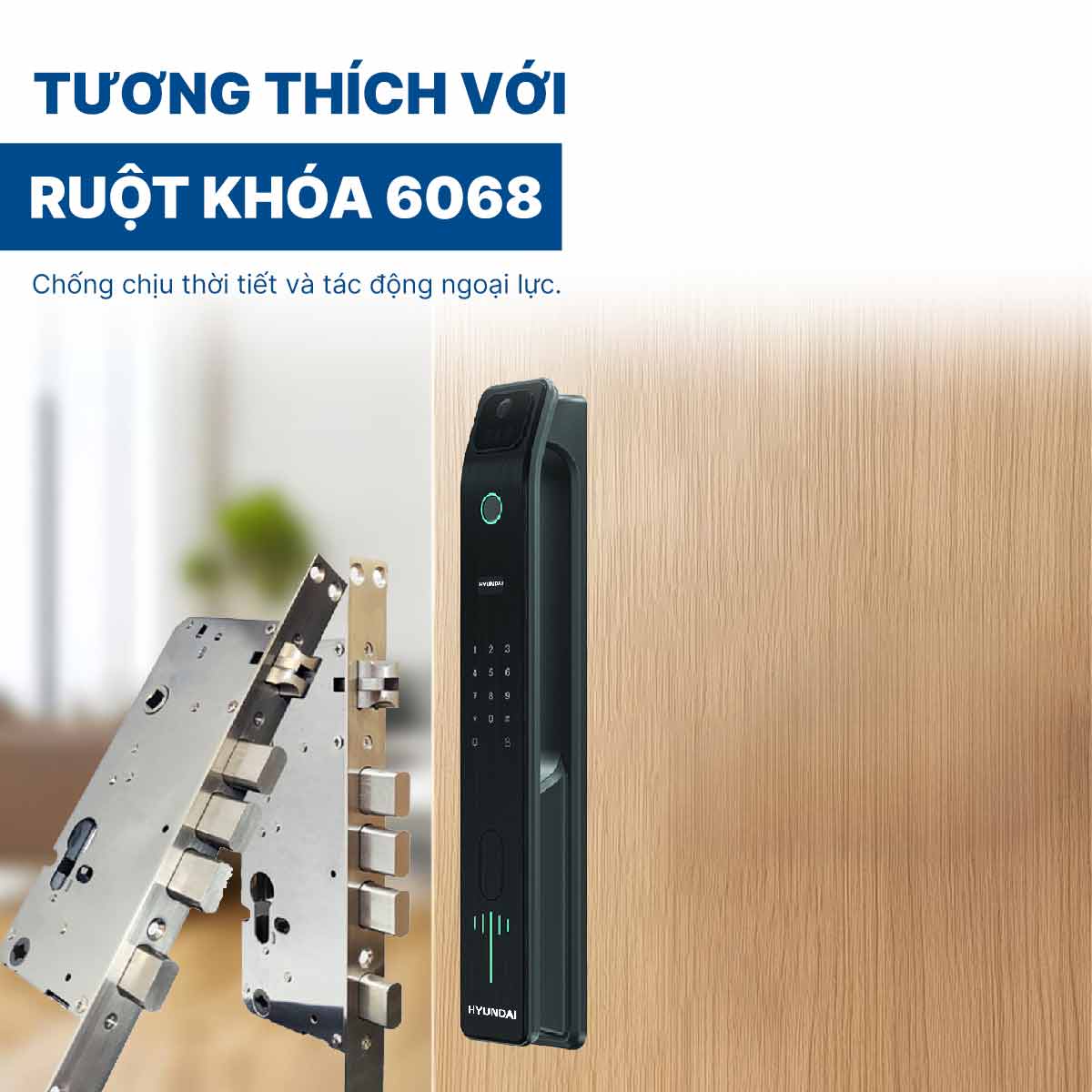 Khoá điện tử Hyundai cửa gỗ HY-SLA808F