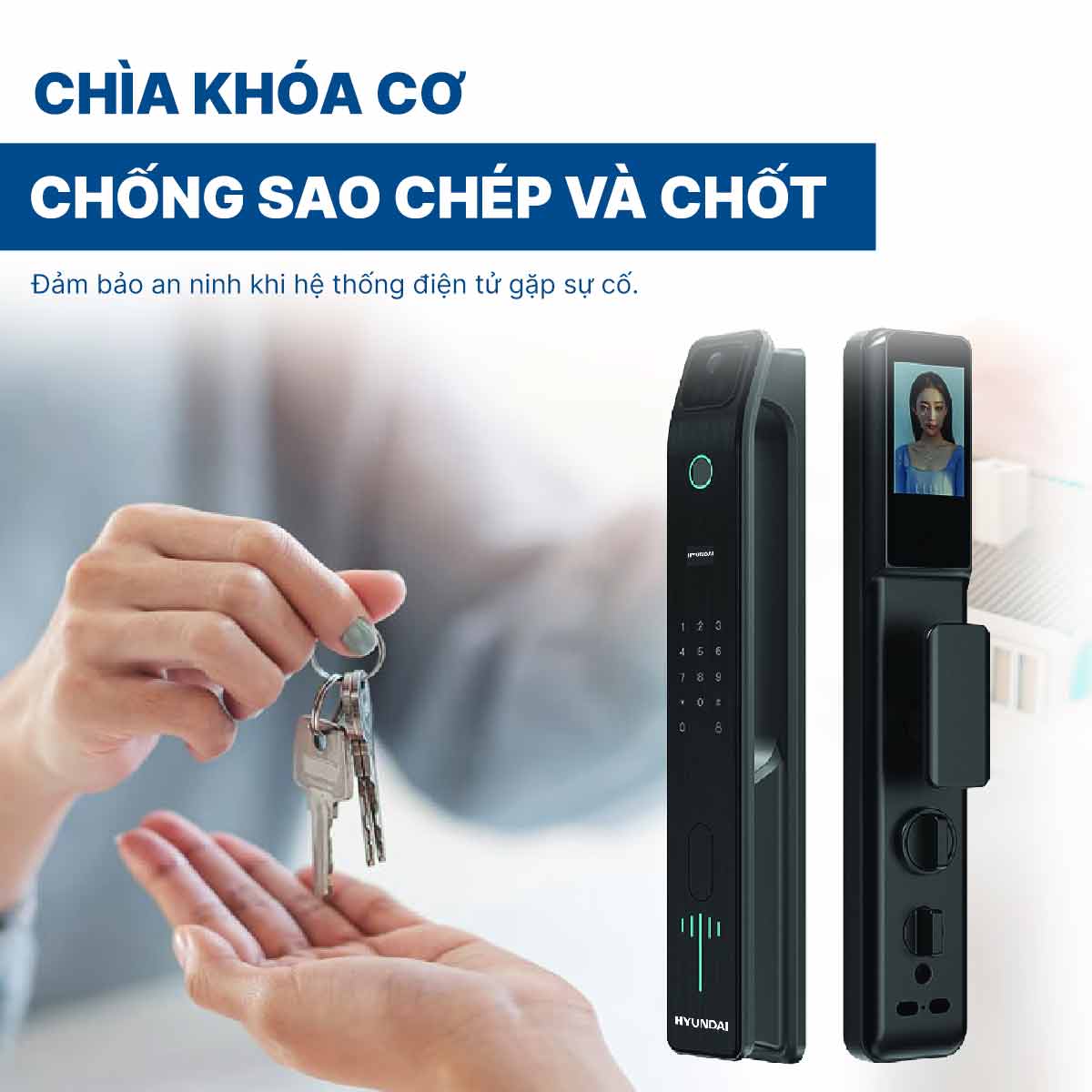 Khoá điện tử Hyundai cửa gỗ HY-SLA808F