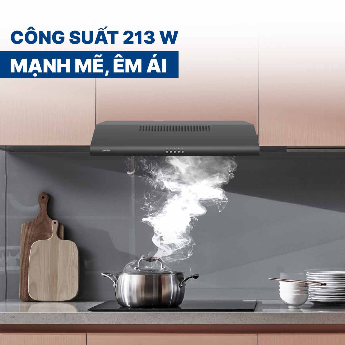 Máy hút mùi âm tủ Comfee CH-70SF49B