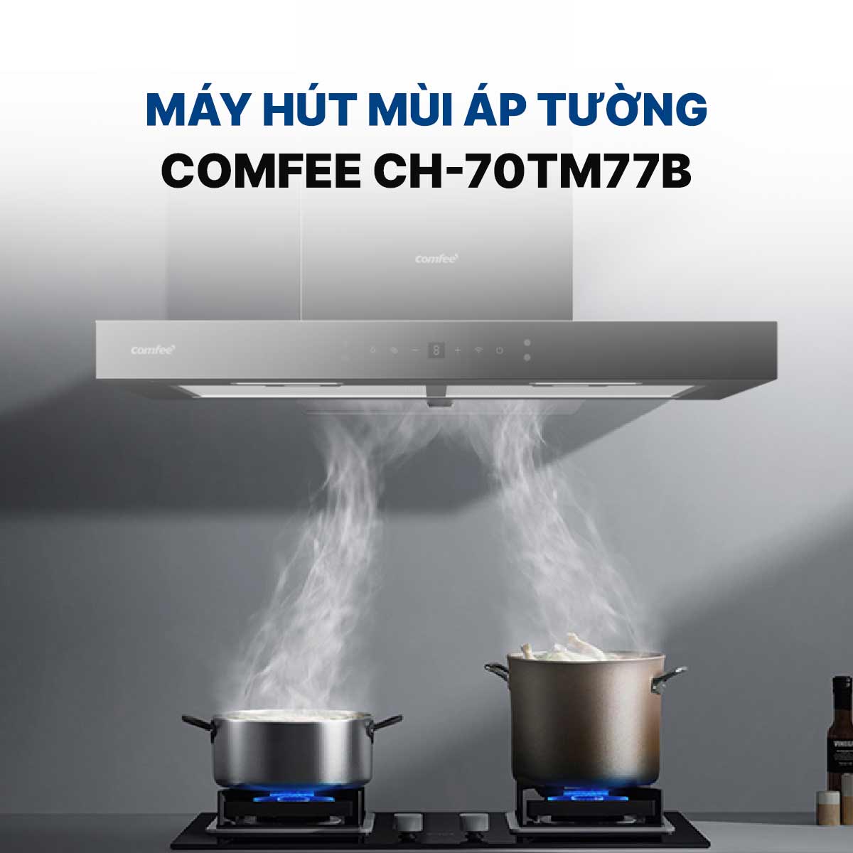 Máy hút mùi áp tường Comfee CH-70TM77B