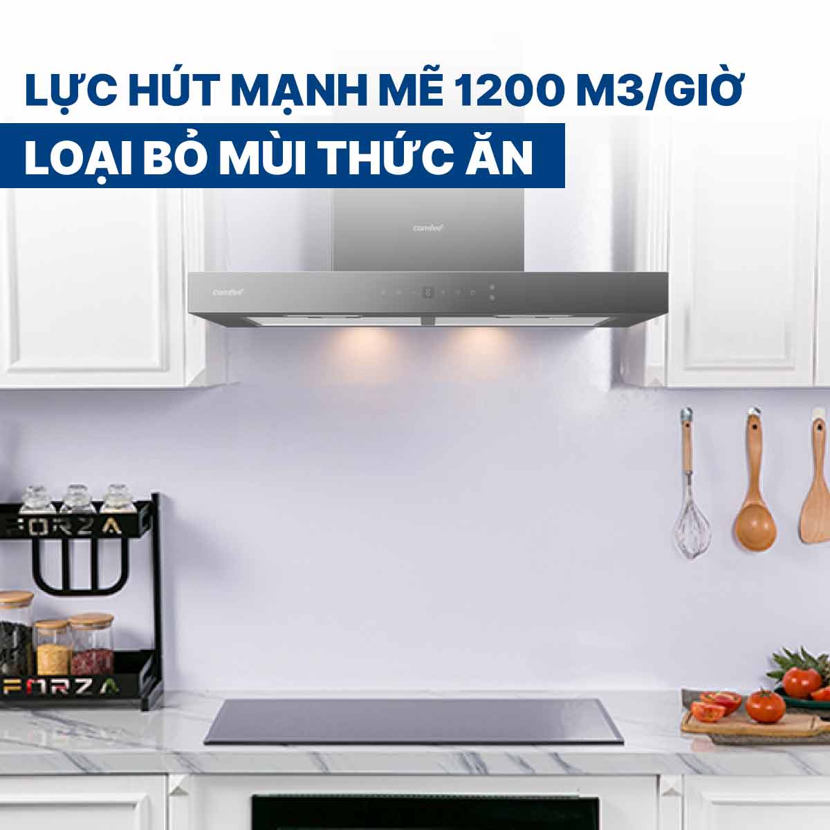 Máy hút mùi áp tường Comfee CH-70TM77B