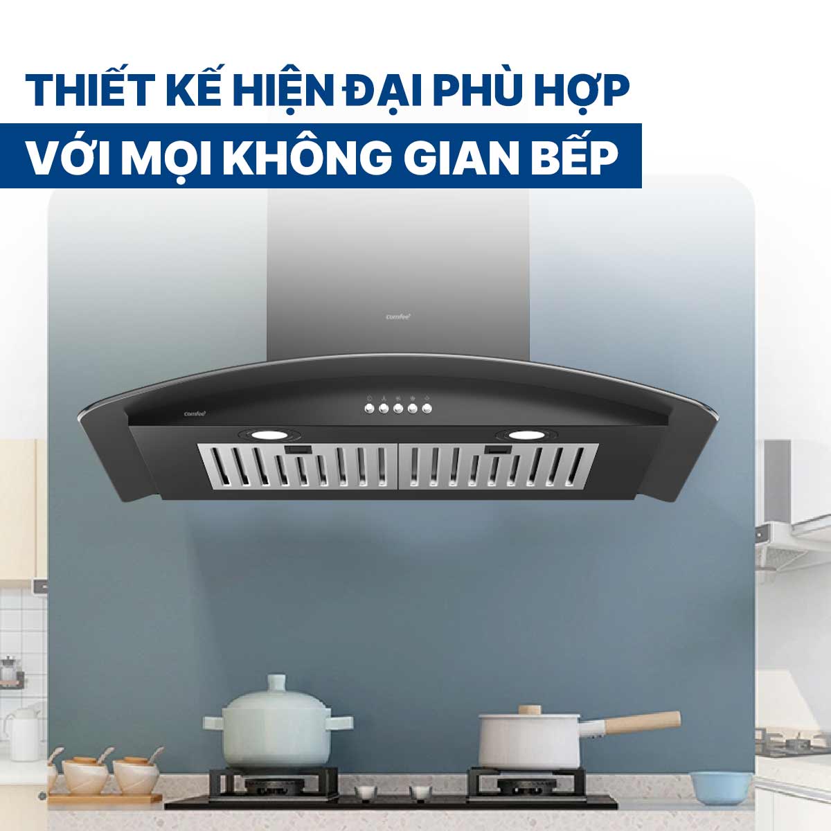 Máy hút mùi kính cong Comfee CH-70CV71B