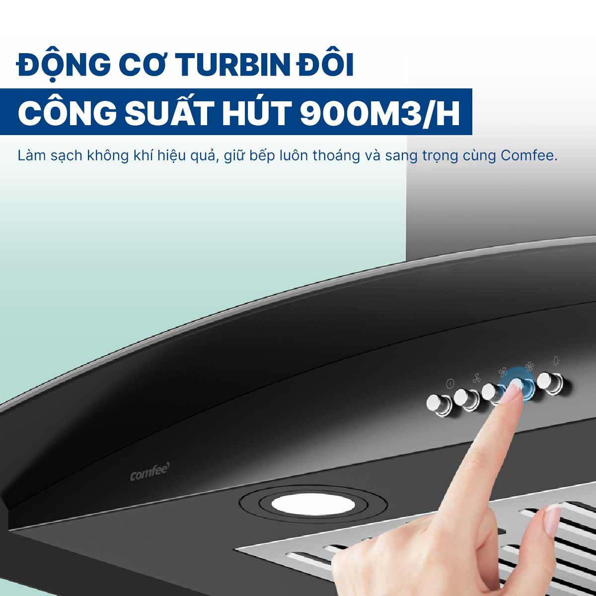 Máy hút mùi kính cong Comfee CH-70CV71B
