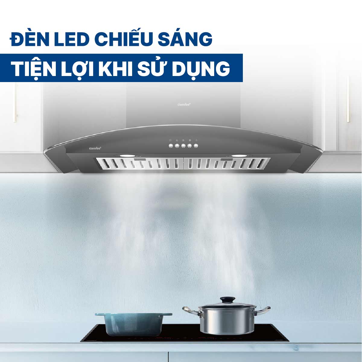 Máy hút mùi kính cong Comfee CH-70CV71B