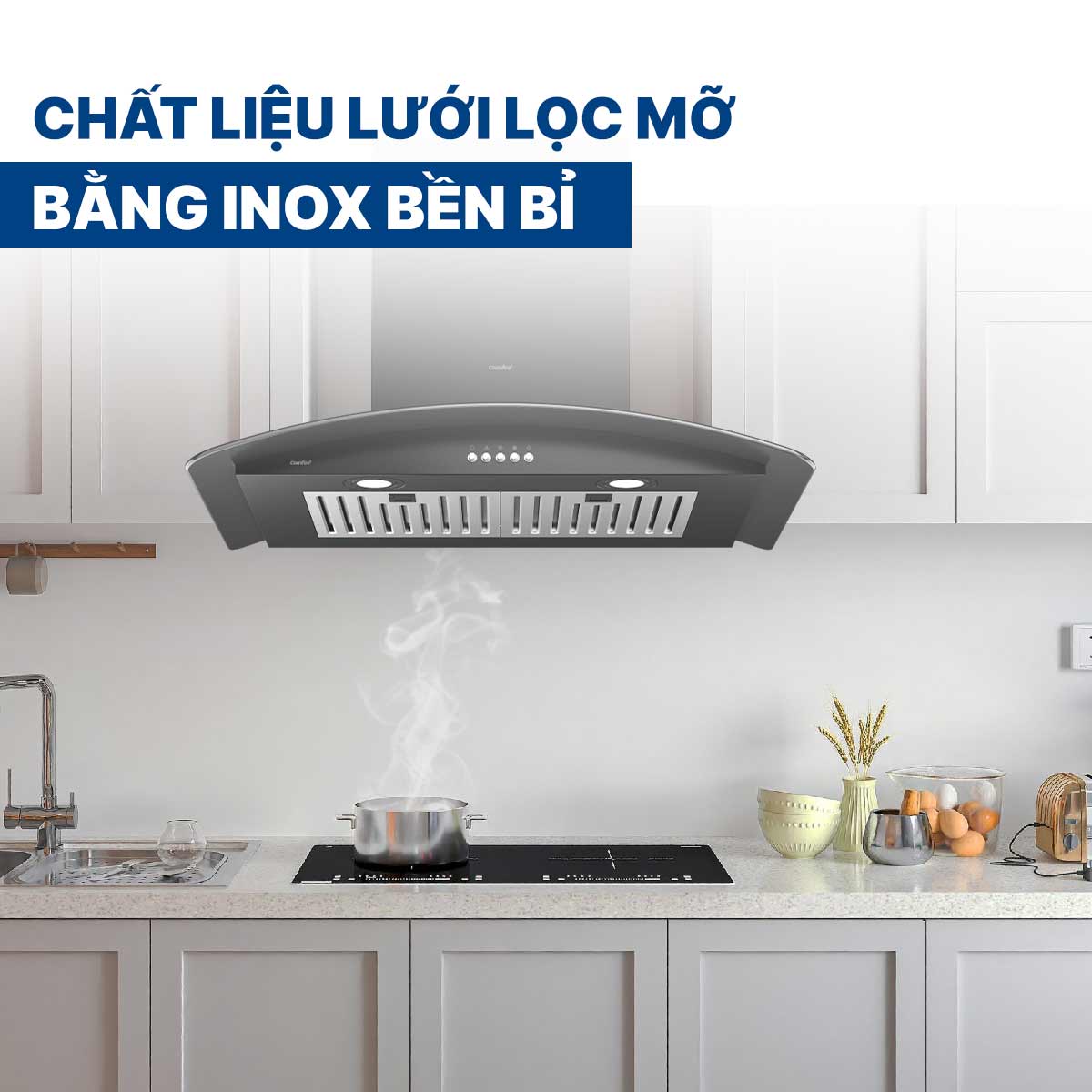 Máy hút mùi kính cong Comfee CH-70CV71B