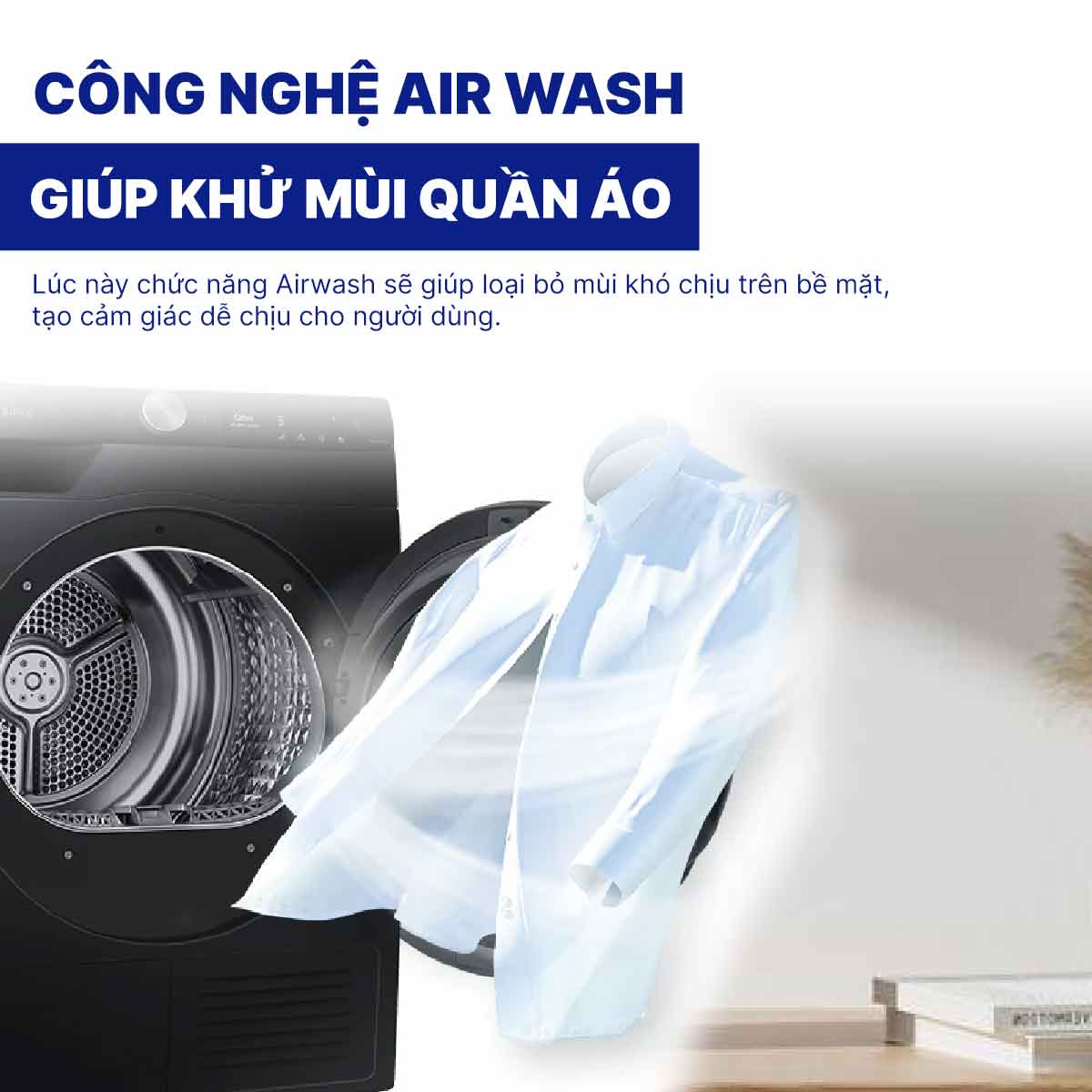 Máy sấy bơm nhiệt Samsung Inverter 9 kg DV90T7240BB/SV