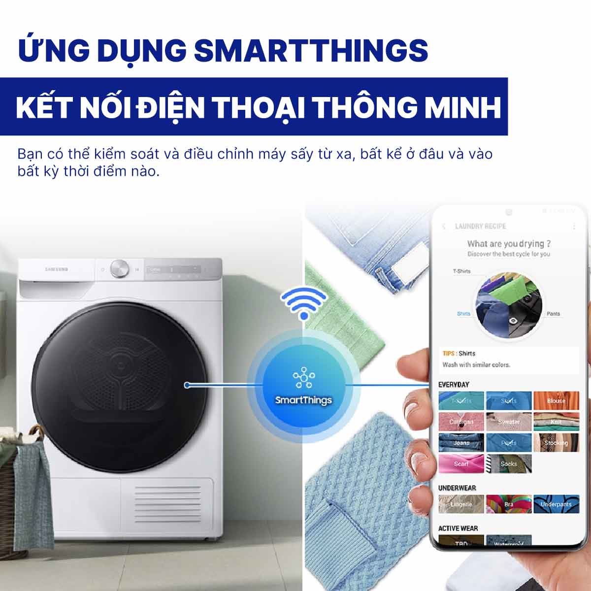 Máy sấy bơm nhiệt Samsung Inverter 9 kg DV90T7240BH/SV