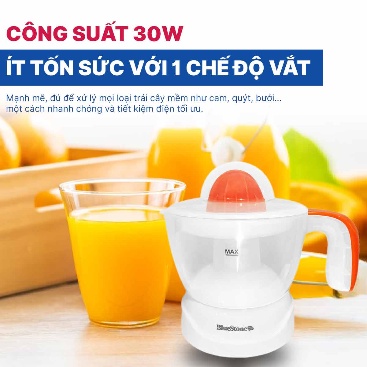 Máy vắt cam BlueStone CJB-1127 30W