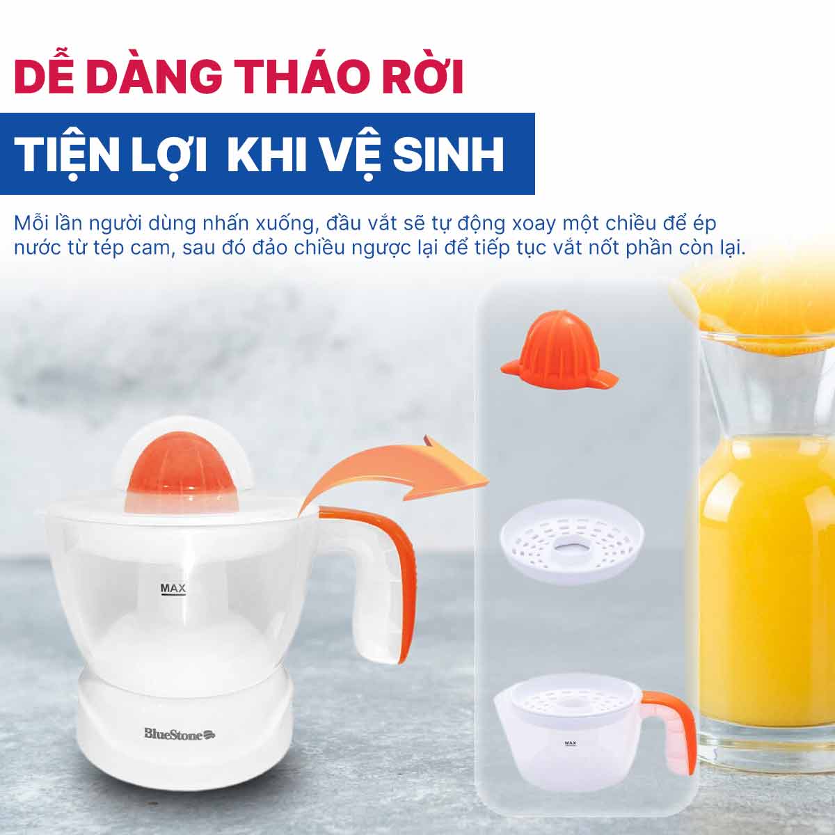 Máy vắt cam BlueStone CJB-1127 30W
