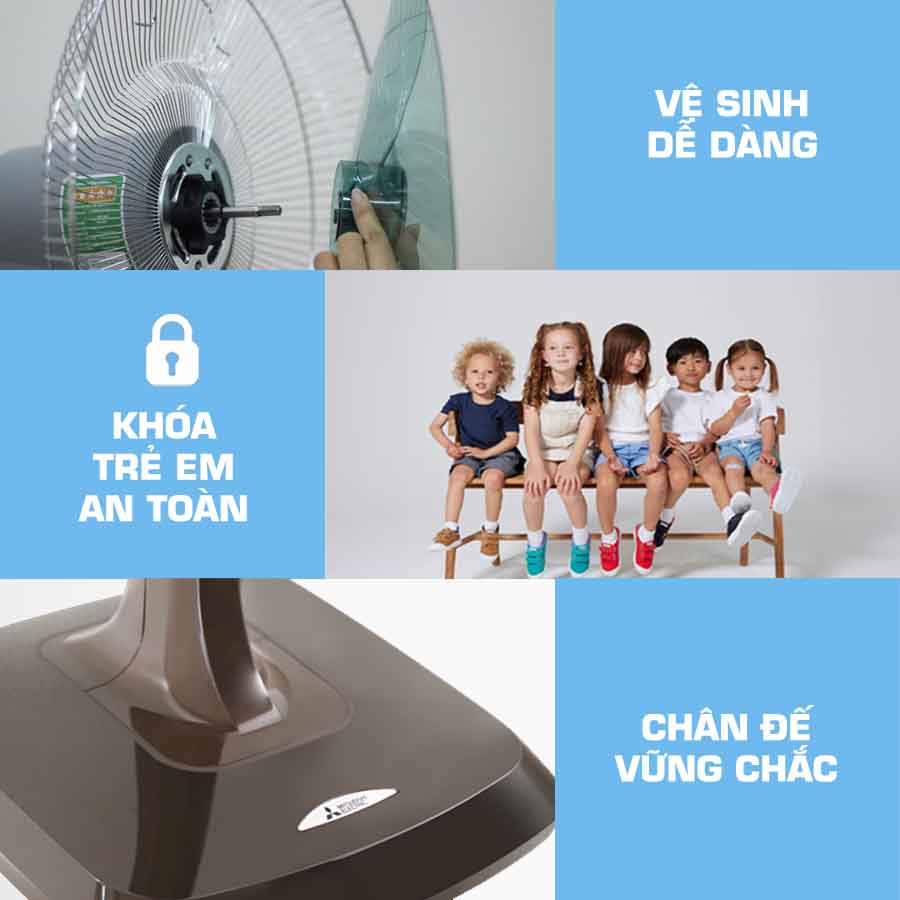 QUẠT ĐỨNG MITSUBISHI LV16-RB CHÍNH HÃNG