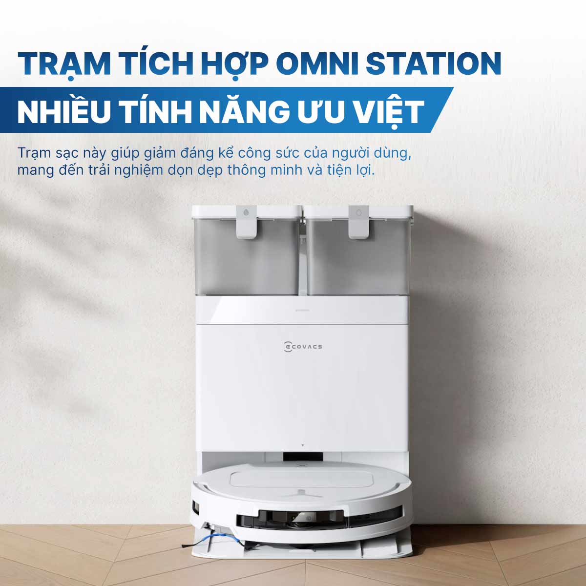 Robot hút bụi lau nhà Ecovacs Deebot T50 Pro Omni 2025