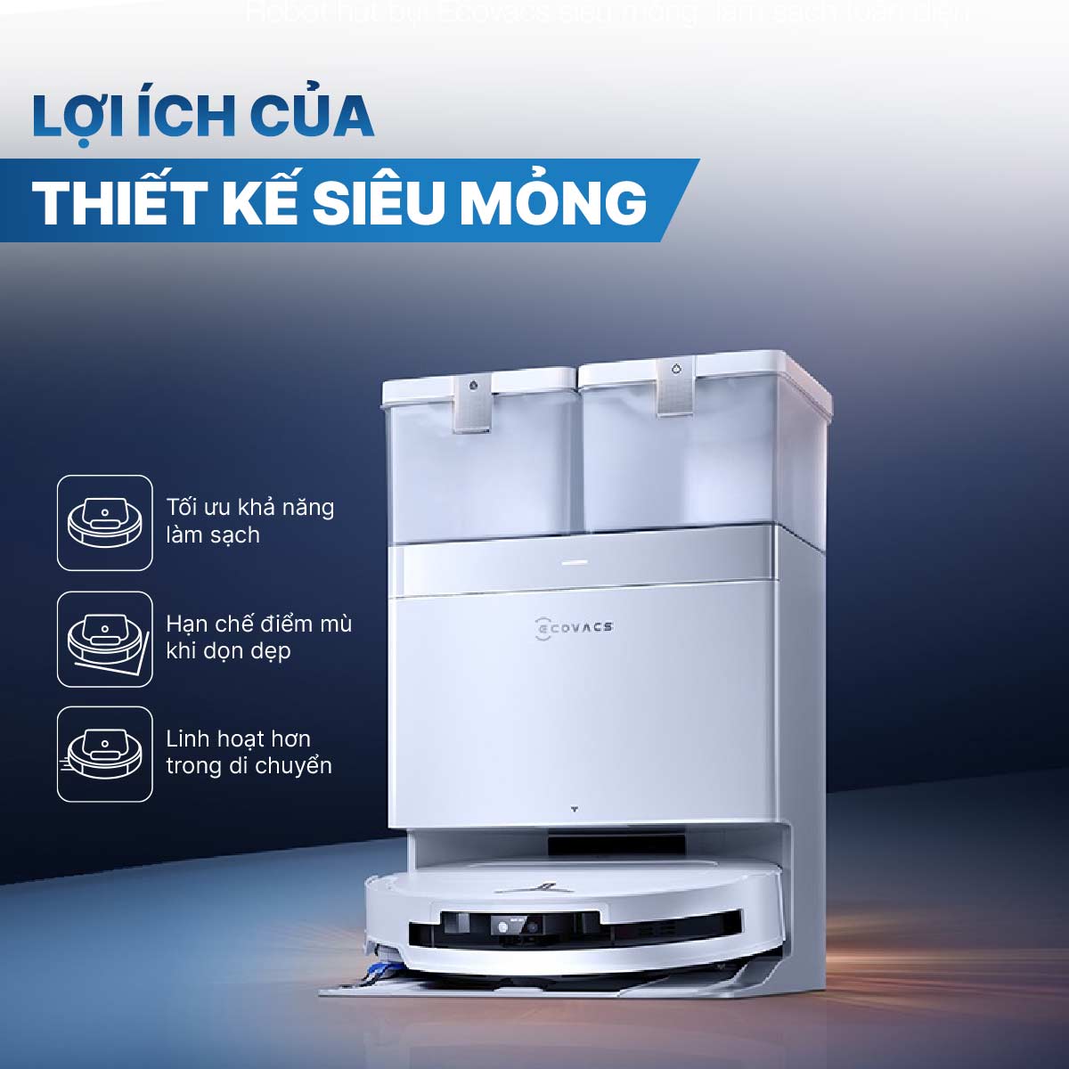 Robot hút bụi lau nhà Ecovacs Deebot T50 Pro Omni 2025