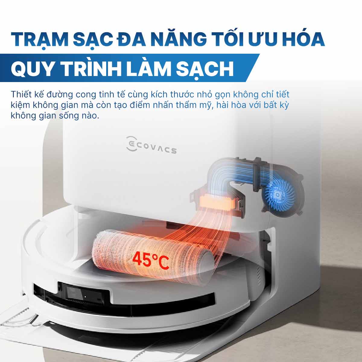 Robot hút bụi lau nhà Ecovacs Deebot T80 Omni