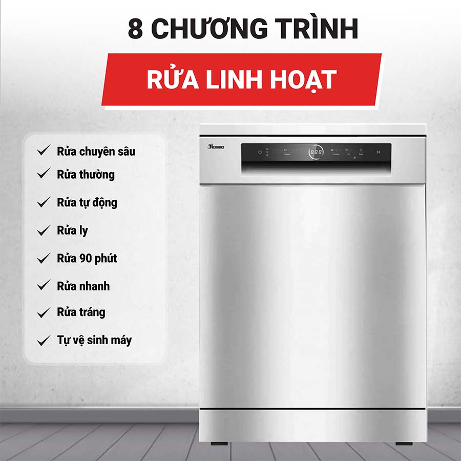 Máy rửa bát 15 bộ Texgio TGF3815S