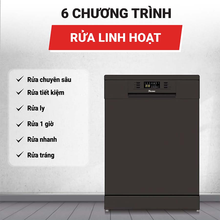 Máy rửa bát 15 bộ Texgio TGF6019B