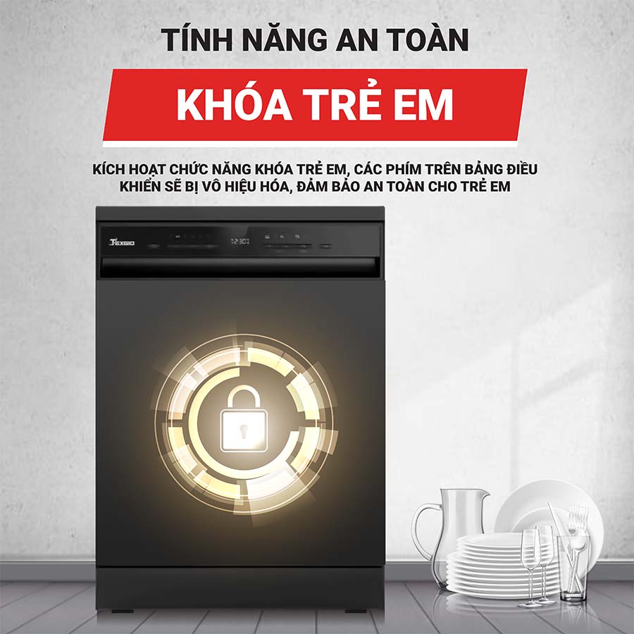 Máy rửa bát 15 bộ Texgio TGD8615BE