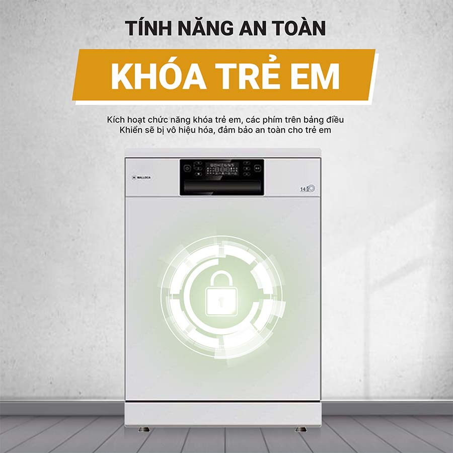 Máy rửa bát Malloca WQP12-J7223A E5