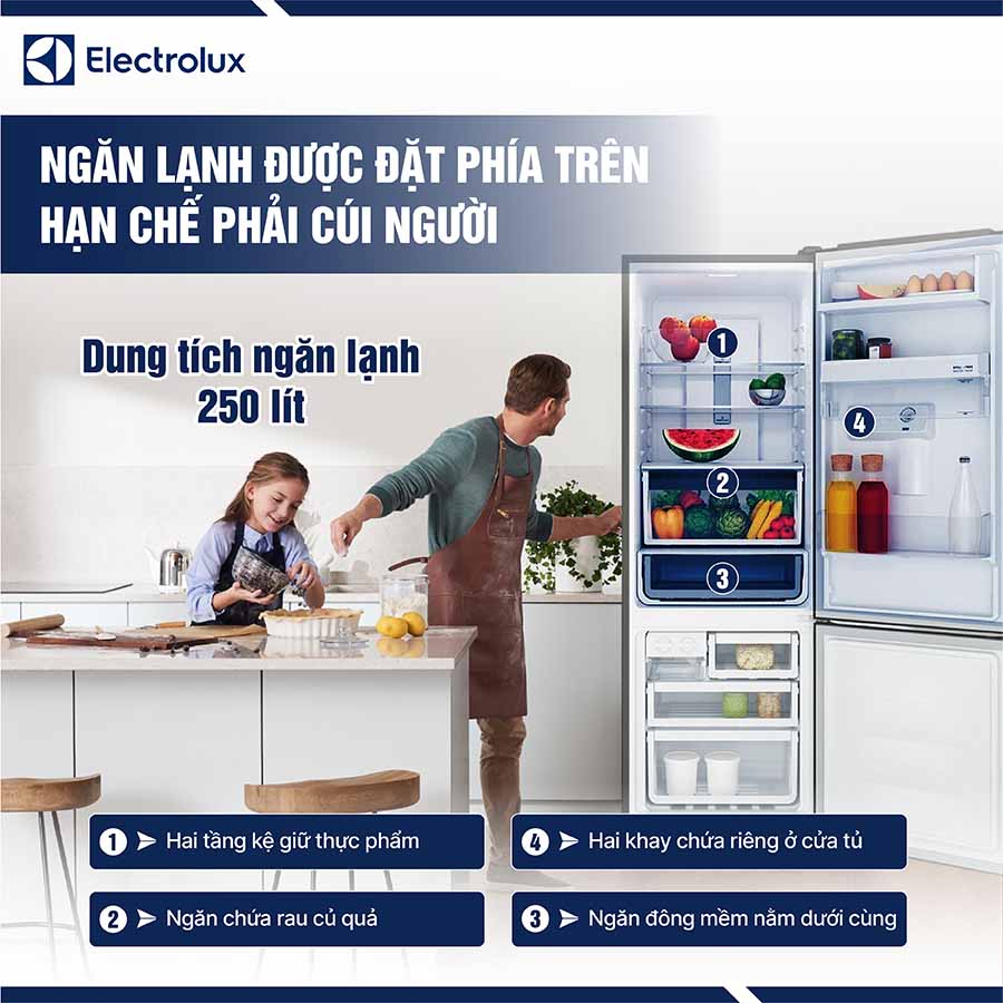 Tủ lạnh Electrolux Inverter 335 lít EBB3742M-H