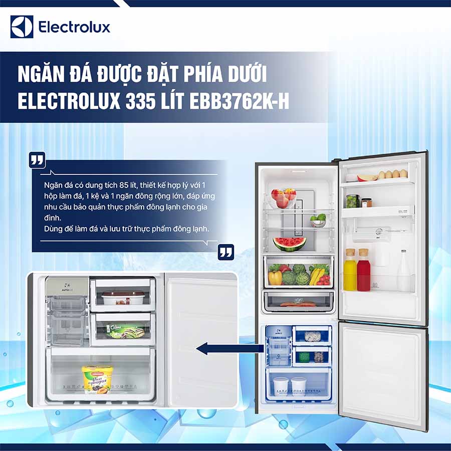 Tủ lạnh Electrolux Inverter 335 lít EBB3762K-H