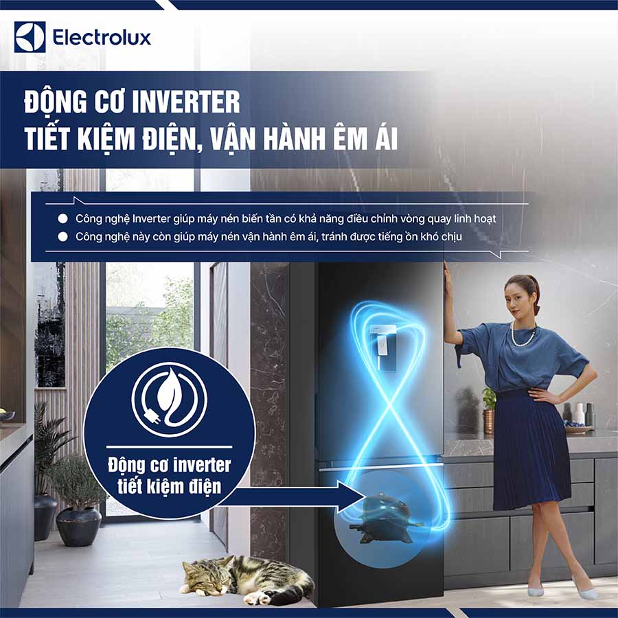 Tủ lạnh Electrolux Inverter 335 lít EBB3762K-H