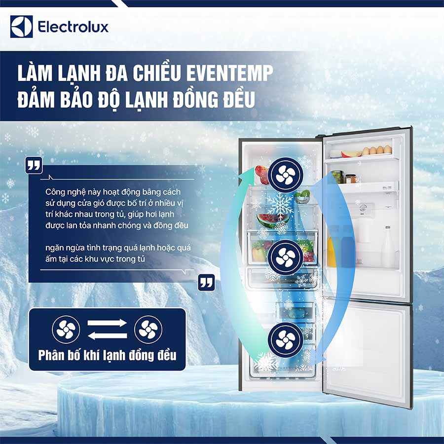 Tủ lạnh Electrolux Inverter 335 lít EBB3762K-H