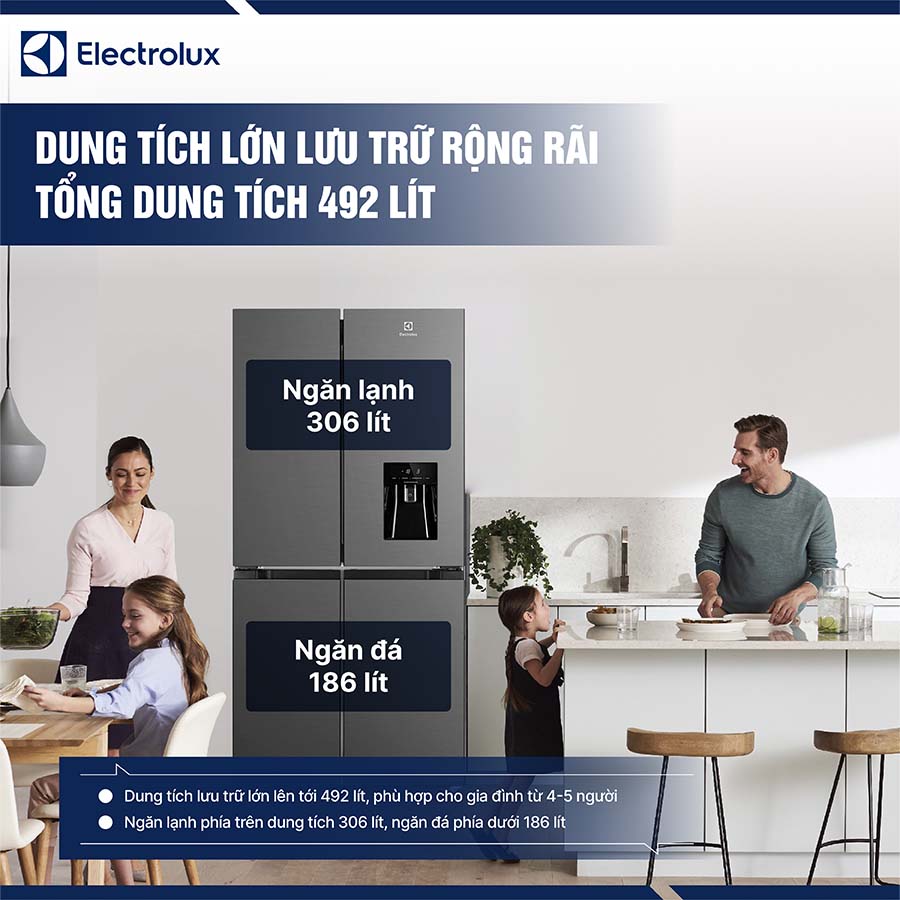 Tủ lạnh Electrolux Inverter 492 lít EQE4960A-B