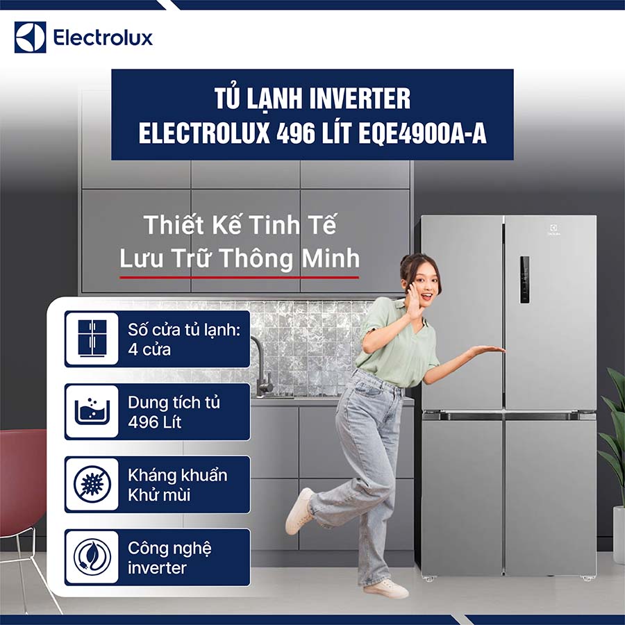 Tủ Lạnh Electrolux Inverter 496 Lít EQE4900A-A