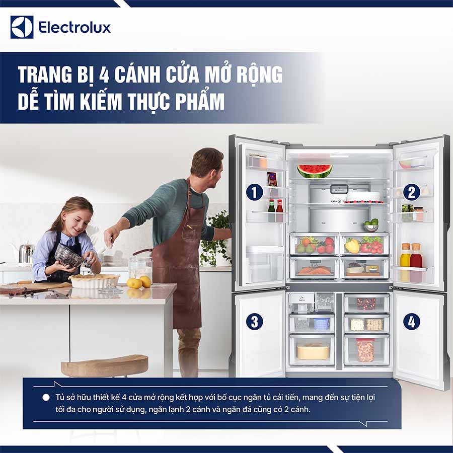 Tủ lạnh Electrolux Inverter 562 lít EQE5660A-B
