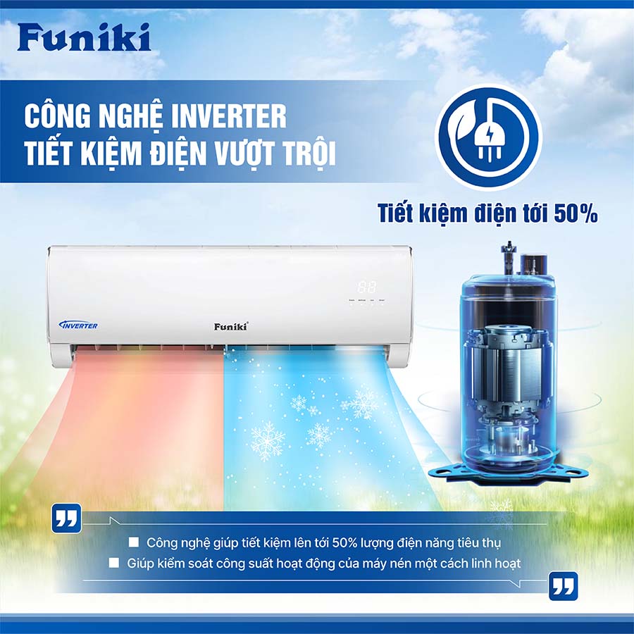 Điều hòa Funiki 12000BTU 2 chiều inverter HIH12TMU QH242597 6