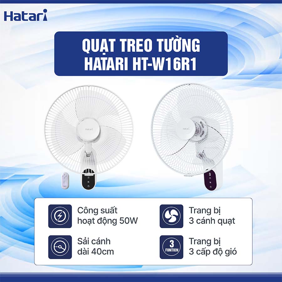Quạt treo tường Hatari HT-W16R1