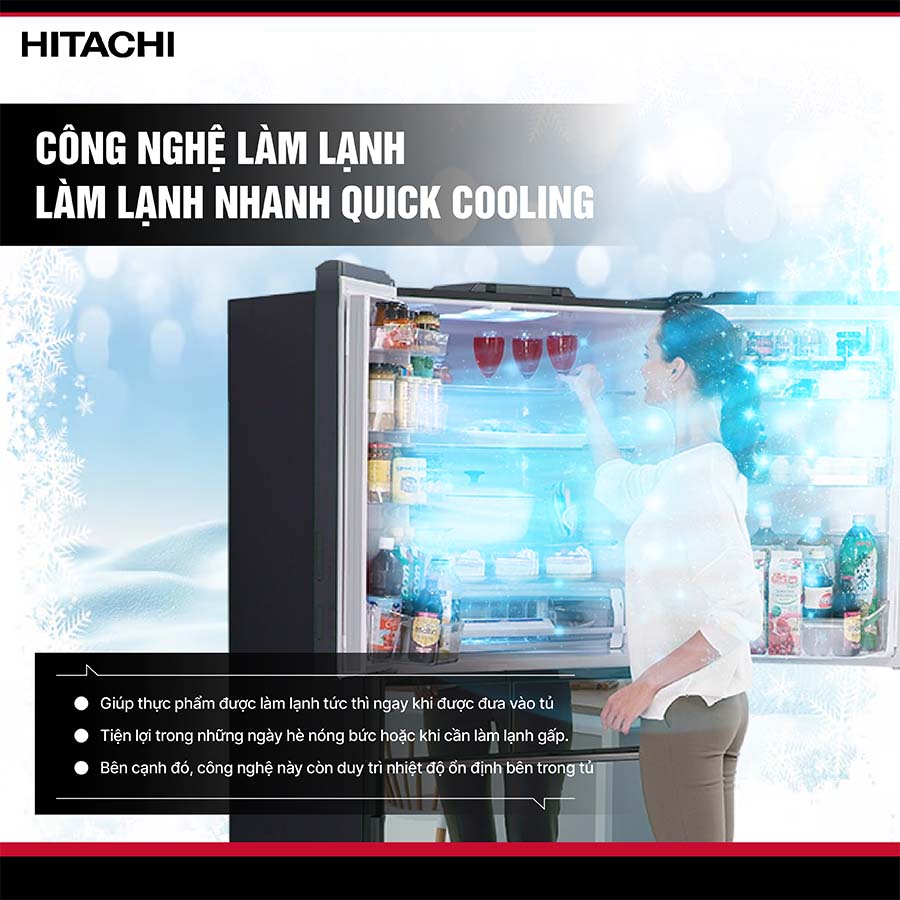 Tủ lạnh Hitachi Inverter 617 lít Multi Door R-HW620RV X