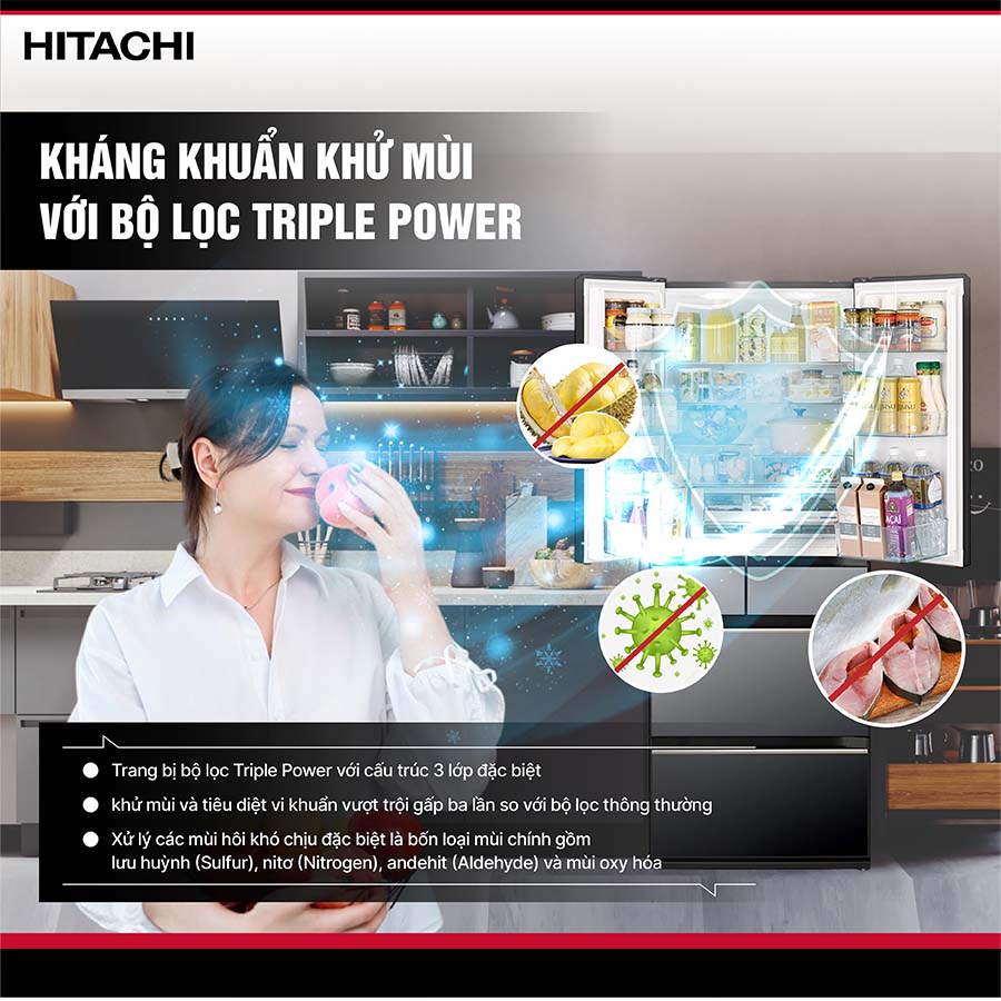 Tủ lạnh Hitachi Inverter 617 lít Multi Door R-HW620RV X