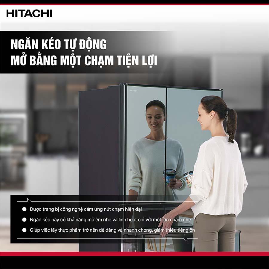 Tủ lạnh Hitachi Inverter 617 lít Multi Door R-HW620RV X