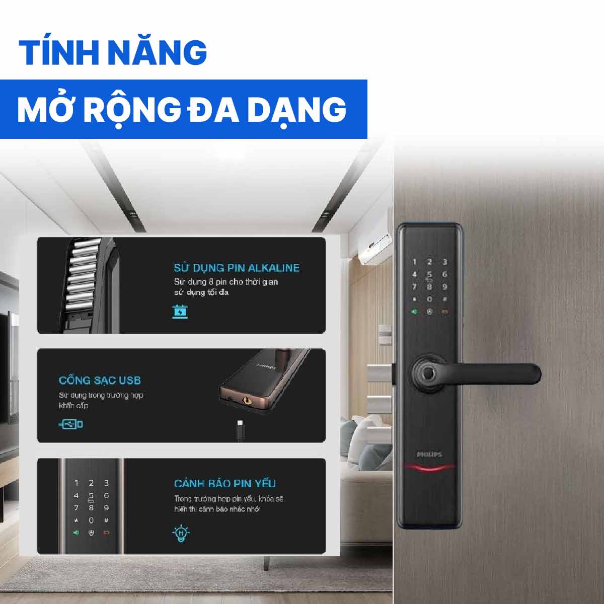 Khóa cửa thông minh Philips 7300