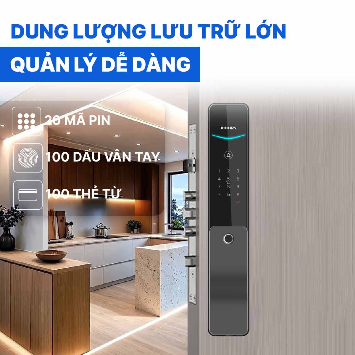 Khóa cửa thông minh Philips DDL801-5HBS