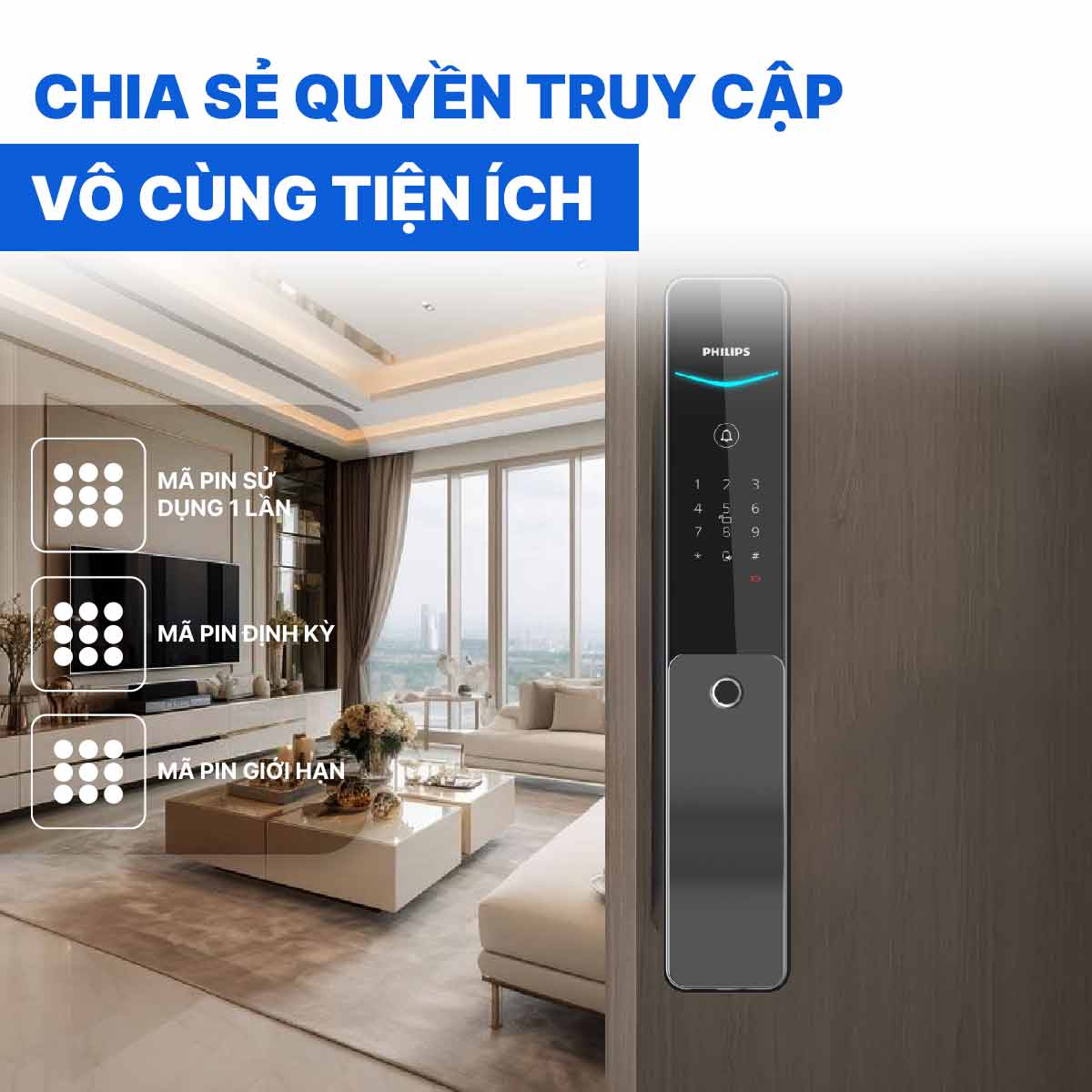 Khóa cửa thông minh Philips DDL801-5HBS