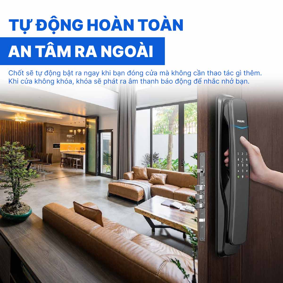 Khóa cửa vân tay cao cấp Philips 9200