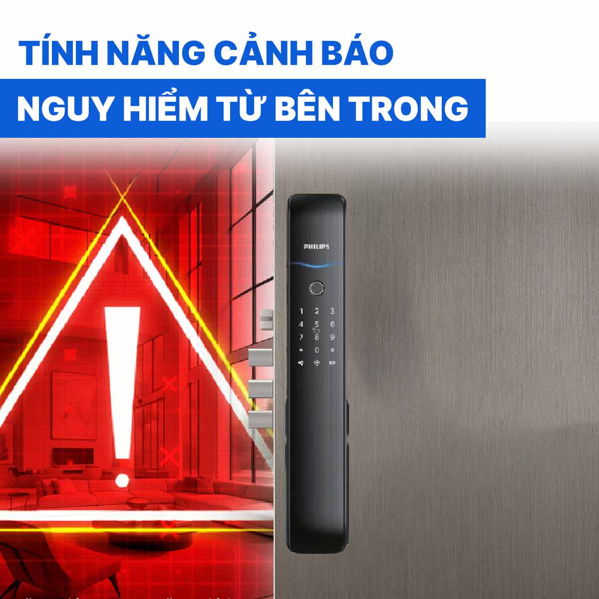 Khóa cửa vân tay cao cấp Philips 9200