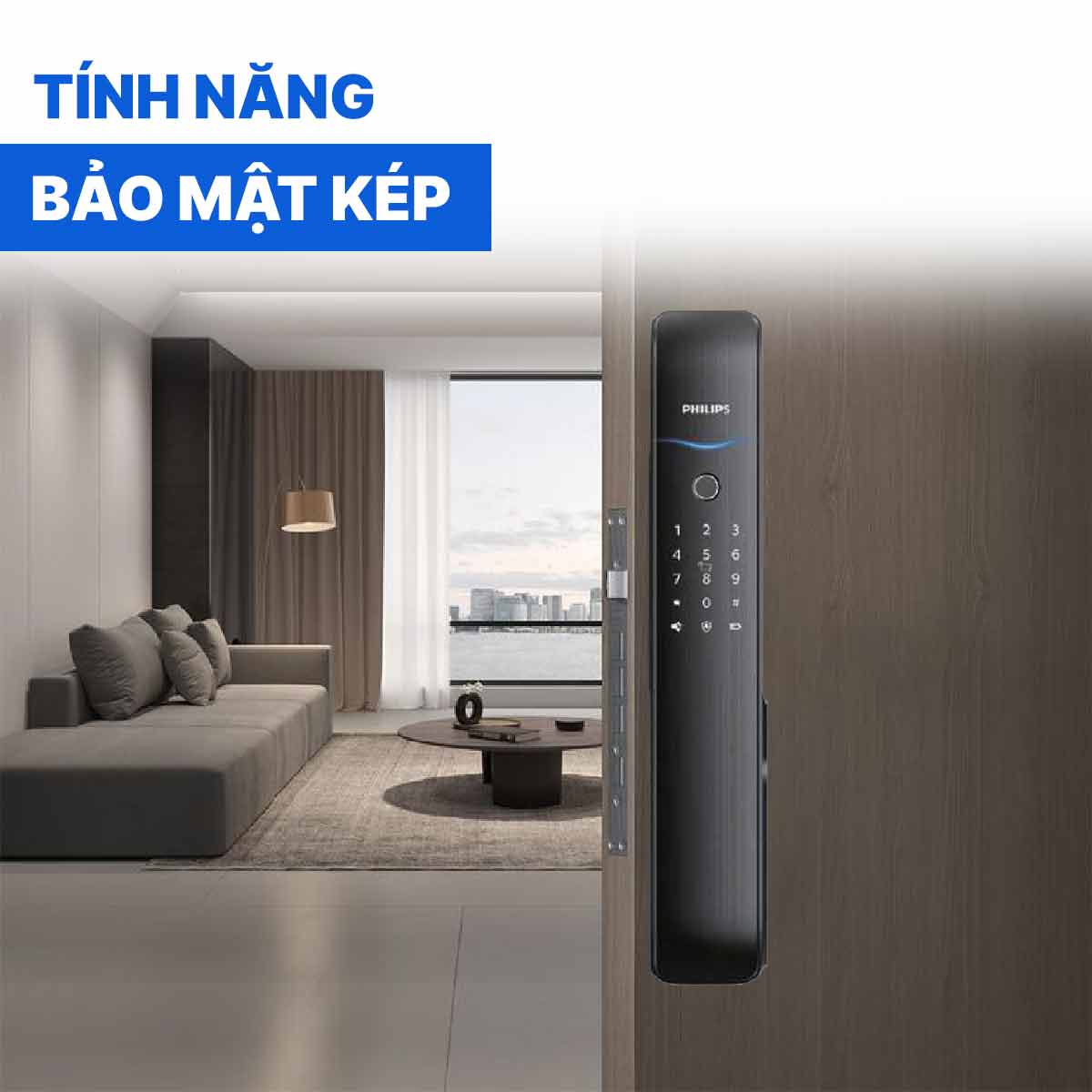 Khóa cửa vân tay cao cấp Philips 9200