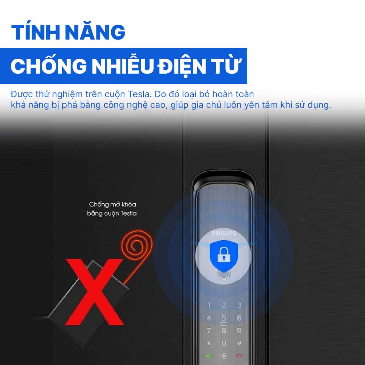 Khóa cửa vân tay cao cấp Philips 9200