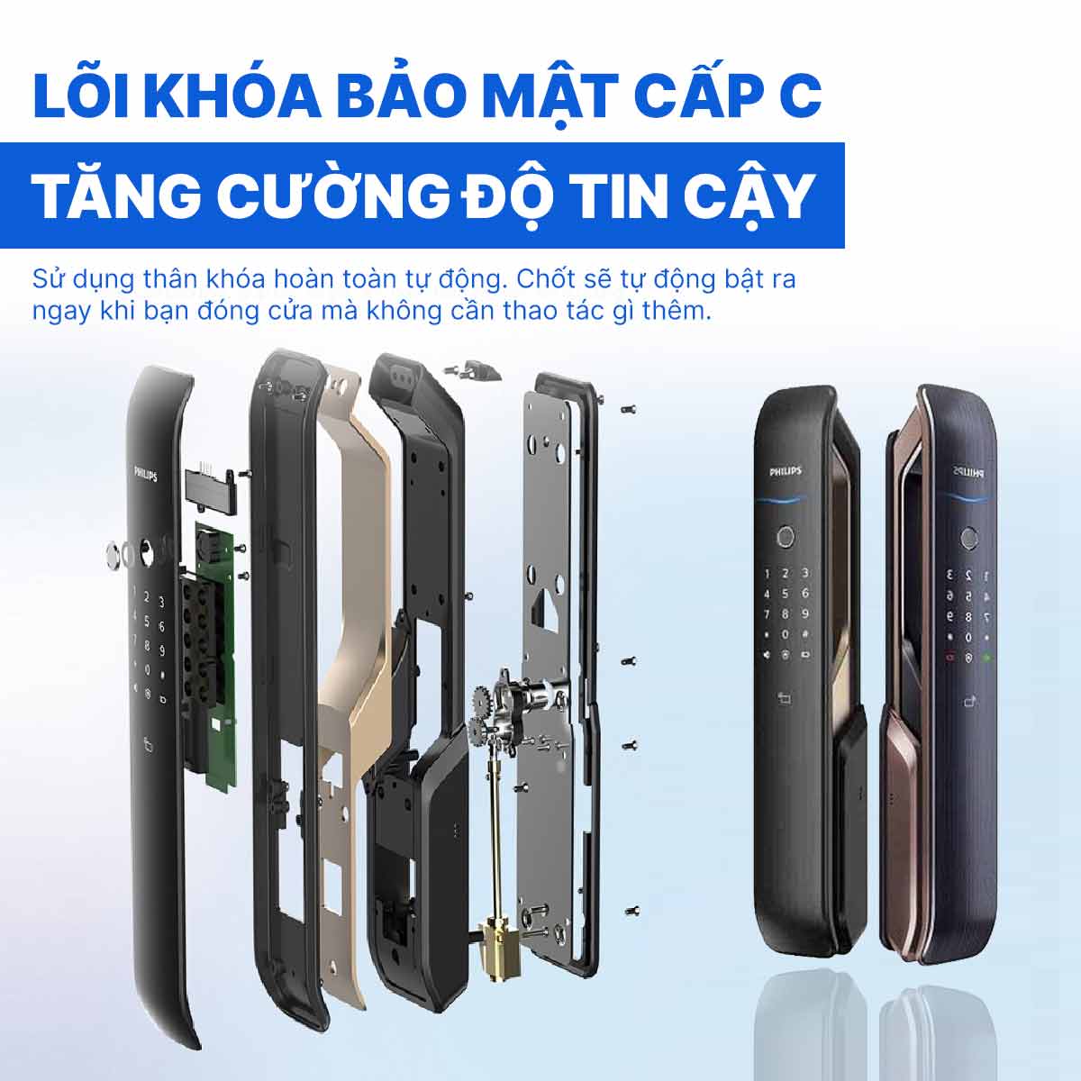 Khóa cửa vân tay cao cấp Philips 9200