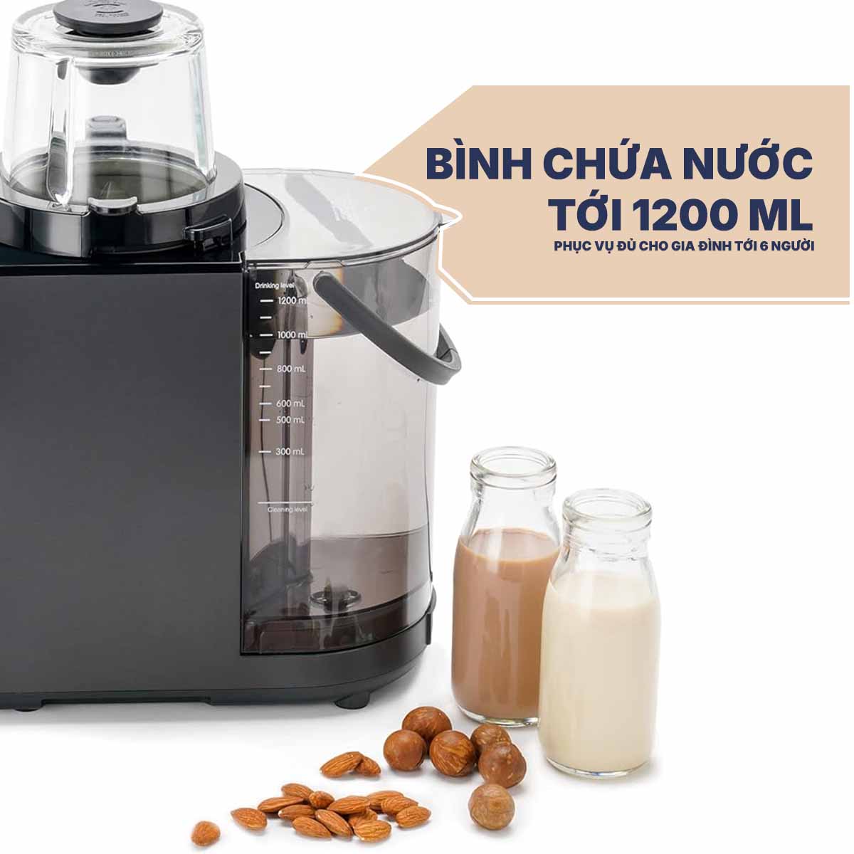 Dung tích từ 300ml đến 1200mL, tùy chỉnh cho gia đình bạn