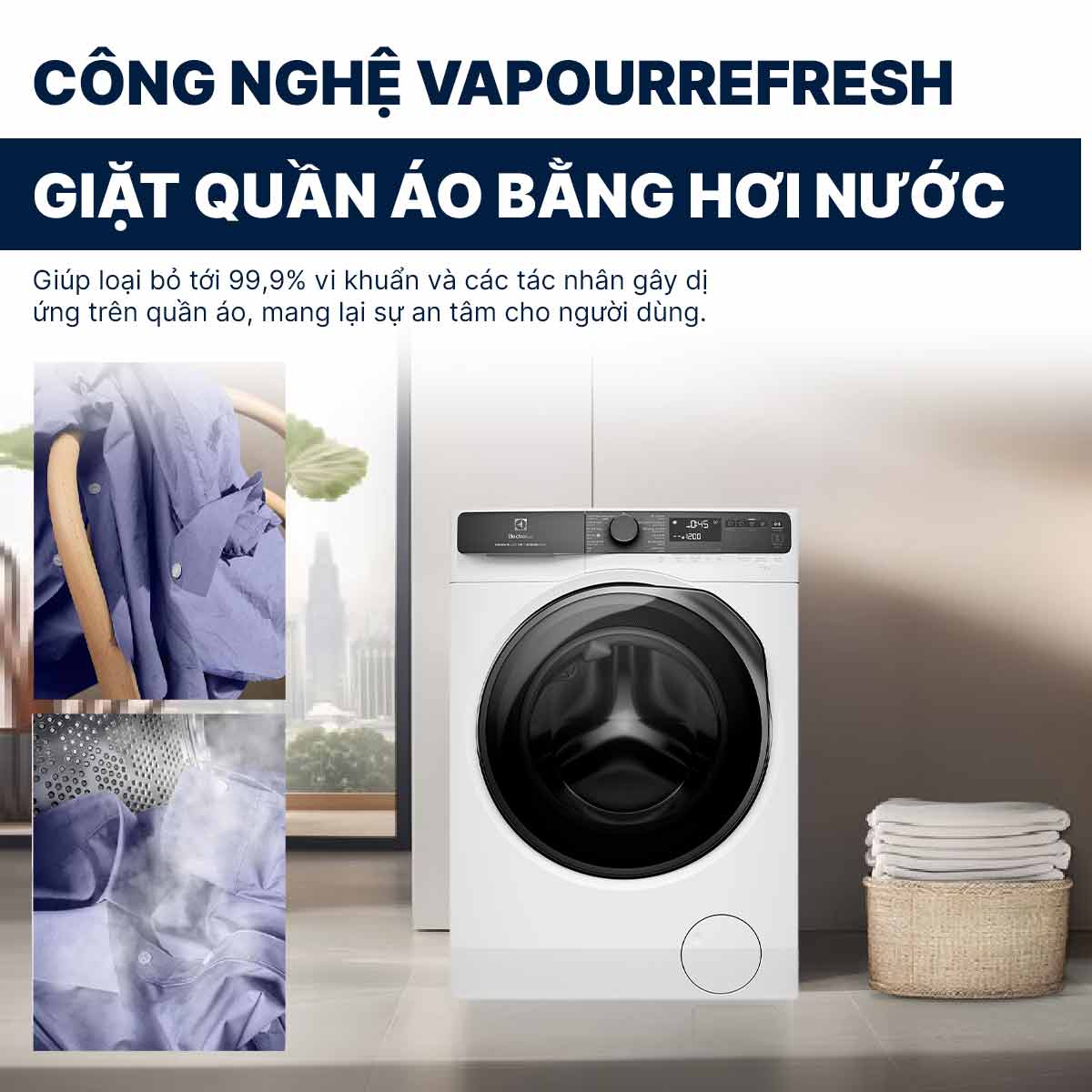 Máy giặt Electrolux Inverter 10Kg EWF1043R7WC