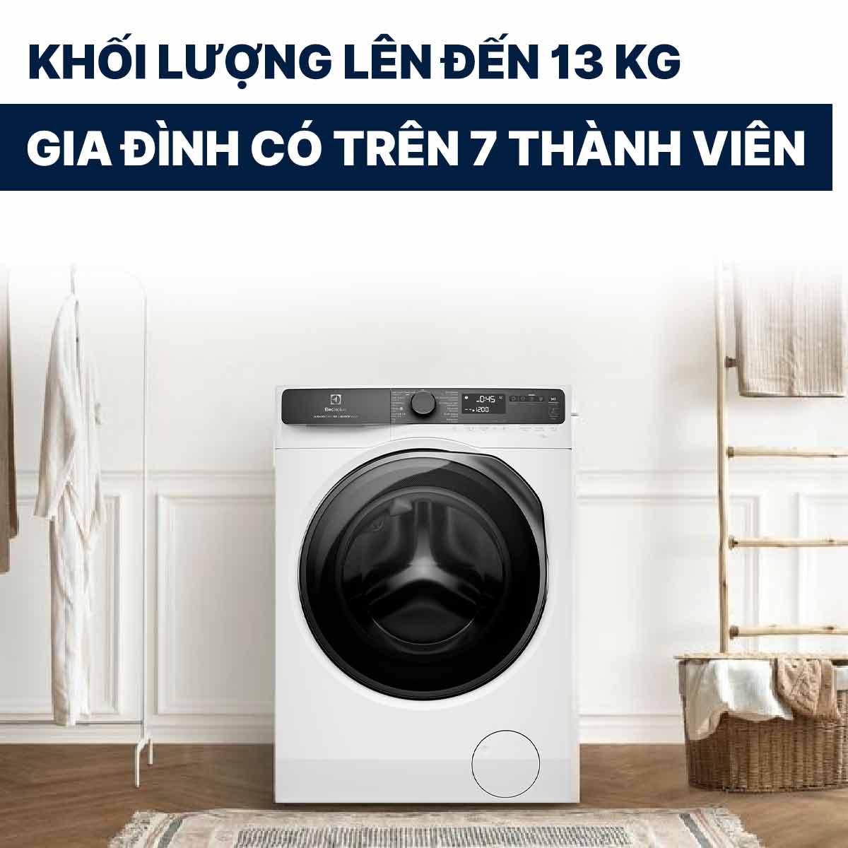 Máy giặt Electrolux Inverter 13Kg EWF1343R7WC
